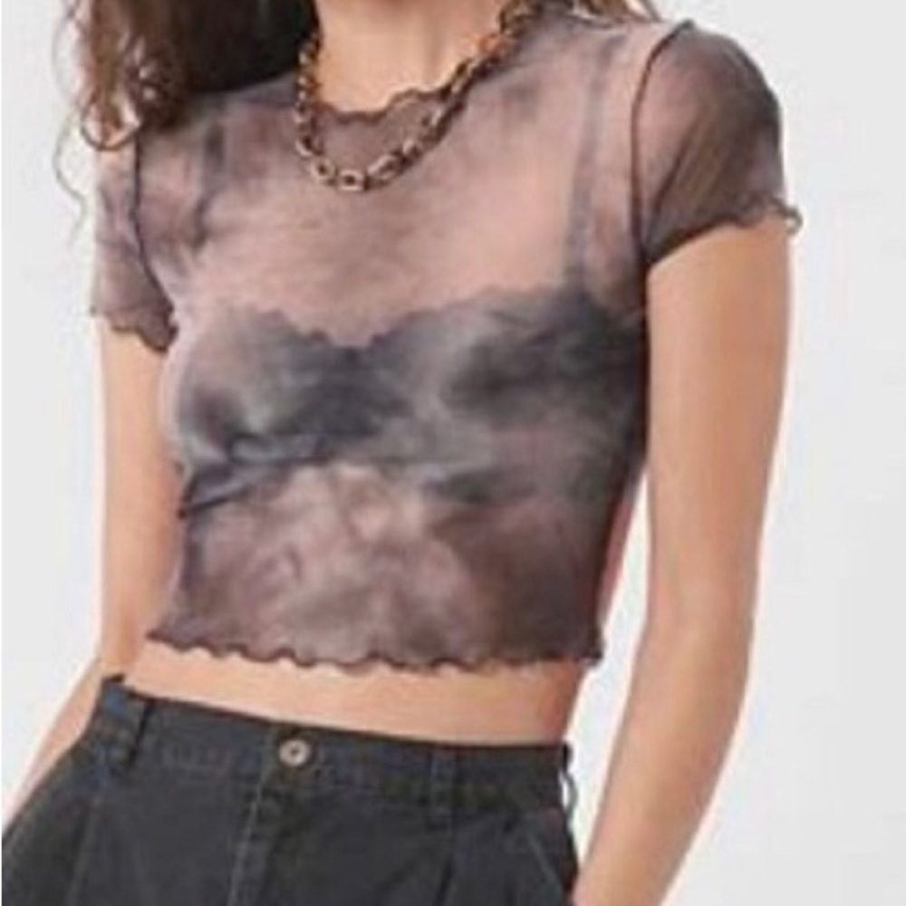UO - Sheer Tie Dye Baby Tee